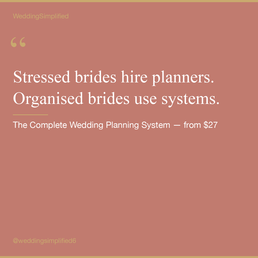 Stressed Brides Hire Planners. Organised Brides Use Systems.